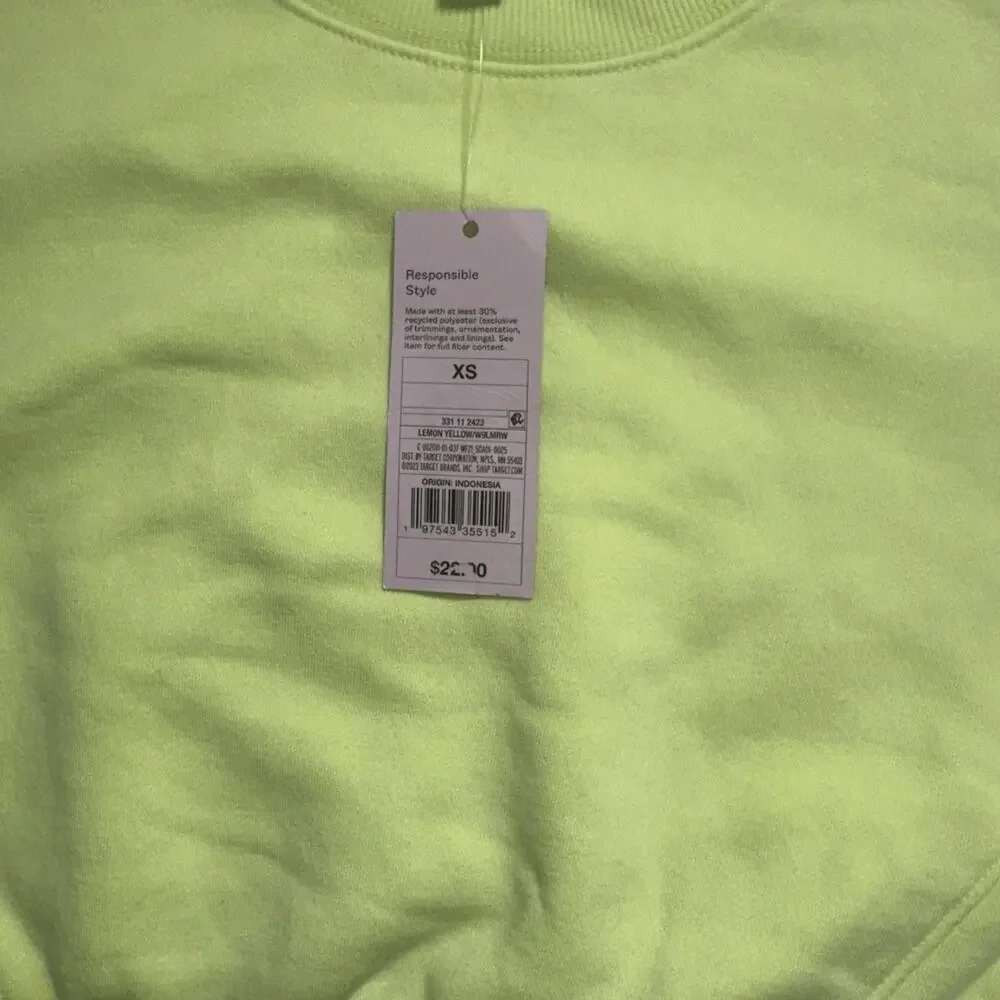 Wild Fable Womens size XS Lime Green Pullover Cropped Sweater NWTs - Picture 2 of 8
